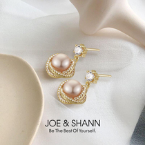 Natural pearl earrings earrings 2021 new fashion high-class temperament French retro drop earrings earrings womens summer