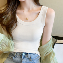 2022 new thread anti-walking light sleeveless slim down black white inner hitch bottom harness vest woman summer wear big code