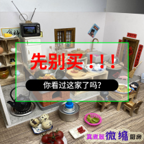 Mini kitchen really cook a full set of small self-base small stove brick childrens cooking kitchenware Japanese food Play House