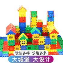 Children building blocks assembled toys Puzzle Big Grain Big Numbers Plastic House Parquet Male And Female Kindergarten Enlightenment Early