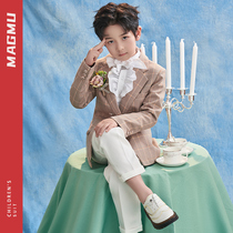 Childrens suit suit boy suit flower girl dress piano performance suit four-piece set of children handsome coat spring and autumn