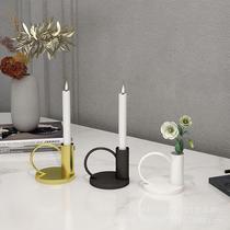 Cross Border European-style Iron Art Table Candleholder Pendulum pieces Cross-border Home Decorative Ornaments Candle Light Dinner Props Wax Candle Holders