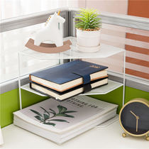 Metal file rack office desktop corner file data rack insert this book storage rack office supplies book student sorting book rack multi-layer storage rack simple small book rack