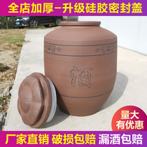 Old-fashioned faucet wine jar thickened ceramic large wine tank sealed cellar storage wine jar 100 200 300 500 pounds