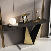 Italian light luxury rock board entrance table Designer creative wall pattern corridor decoration table Modern home end view table