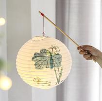 Mid-Autumn Festival childrens candle lantern portable traditional led Wick electronic Hanfu hand-held props ancient style paper hanging
