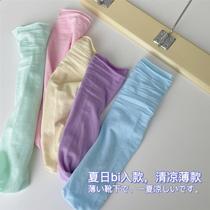 Milk Oil Color Ice Sox Children Long Sox ins Chauts Pure Cotton Summer Thin White Pile Socks Socks Sox Sox Women in the Spring and Autumn