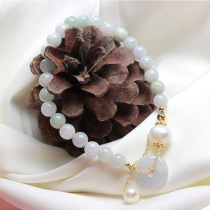 Blue chalcedony safety buckle bracelet female Japanese Korean version of temperament tassel Pearl chalcedony bracelet bracelet bracelet bracelet hand jewelry