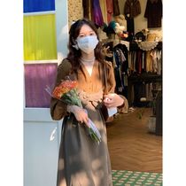 Autumn new vintage dress strap dress single dress female temperament fashion wild shirt two women