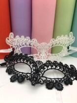 Halloween Half Face Black Lace Mask Makeup Fake Face Prom Mask Web Red Decorations Cos Party Props