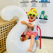 Vibrato same kind of ins girls baby birthday decoration white digital aluminum film balloon party arrangement photo props