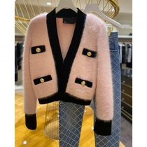 French little fragrant pink sweater knitted short jacket fashionable Korean version of Joker lazy wind cardigan top