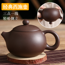 Purple sand pot Semi-handmade raw ore Zhu mud sketch pot Tea pot Ball hole Xishi pot Household Kung Fu pot Simple small pot