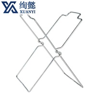 Creative foldable stainless steel garbage bag rack kitchen trash can hanging household cloth rack plastic bag reuse rack