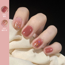 Aibian nail polish free roast quick-drying and long-lasting peeling female 2021 new color summer transparent nude set