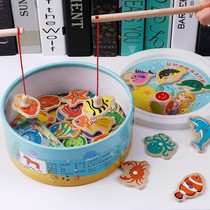 Kitten Fishing Toys Children Magnetic Fishing Rod 1-2-3 Boys and Girls Early Education Educational Toys Kindergarten Baby