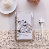 ins hand book Simple style travel loose-leaf grid A6 Charlie Snoopy Korean notebook diary student