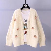  Knitted cardigan short jacket autumn and winter 2021 new explosion sweet top female small fragrance sweater loose outer wear