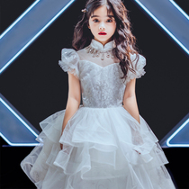 Childrens birthday dress Princess dress girl girl Little Girl Flower Girl Wedding puffy gauze cake dress ten-year-old costume summer