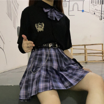 jk uniform skirt genuine suit Full summer skirt Student Japanese school uniform pleated skirt e-sports girl jk grid skirt