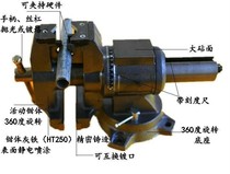 Heavy-duty multifunctional Anvil vise industrial grade vertical rotating Square Tube clamp woodworking vise