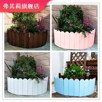 Christmas tree indoor balcony anticorrosive wood fence outdoor carbonized wood guardrail decoration fence garden courtyard small fence