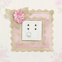 Patch Wall Sticker Socket Modern Double Switch Bedroom Light Protective Sheath Living-room Minimalist Cloth Art Decoration Switch Lace Creativity