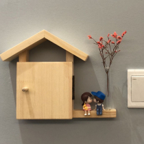 Switch decorative frame Shielded Socket Protective Sleeve Switch Patch Wall Sticker Home Nordic Wind Creativity Personality Wood Hanging Objects