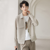Casual lapel jacket mens jacket 2022 new spring and autumn Korean version of the hipster handsome loose workwear top