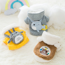 New autumn and winter thickened warm cotton coat two-legged suit cartoon velvet thickened dog winter cat pet clothes