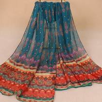 Indian style new chiffon breathable thin small silk scarf popular ladies spring and autumn bib beach sunscreen scarf