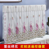 Lace embroidered TV dust cover 55-inch LCD TV cover 65-inch hanging TV boot without taking off the cover