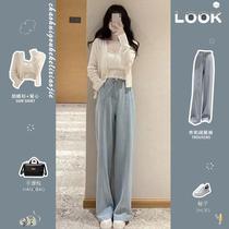 Salt department wear age-reducing foreign style can be salt can be sweet fried street fashion casual shirt jeans two-piece suit womens summer