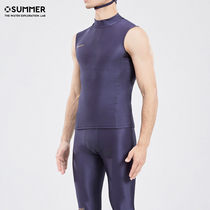 OSUMMER Mens Swimsuit Sleeveless Set Summer Surf Quick Dry Size Sunscreen Slim Slim Wetsuit Swimwear