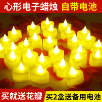 LED electronic candle light romantic proposal creative layout supplies birthday confession surprise scene heart-shaped decorative light