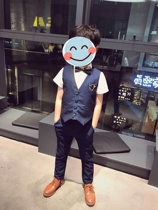 Korean boy suit suit suit children handsome vest performance costume flower girl host catwalk summer dress