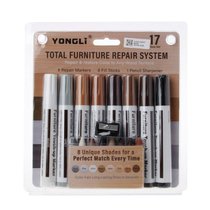 17Pcs Furnituture Touch Up Kit Markers Filler Sticks Wood Sc