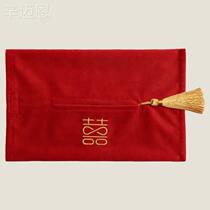 I love life red tissue bag Chinese wedding tissue package household living room bedroom festive paper bag