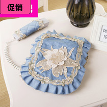 European lace decorative landline telephone cover dust cover Fabric square cover towel Telephone protective cover Telephone cover sticker