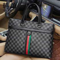 Leather mens Hand bag new large capacity bag mens cowhide shoulder shoulder bag leisure business briefcase tide