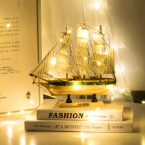 Smooth sailing sailing Mediterranean decorative boat ornaments creative boat model crafts graduation season gift small wooden boat
