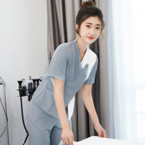 Summer new high-end medical beauty salon Plastic surgery hospital beautician SPA work clothes womens suit short-sleeved high-end