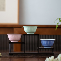 Su Ji Jingdezhen high temperature raw ore color glaze tea cup Chinese Master Cup Single Cup ceramic kung fu tea set