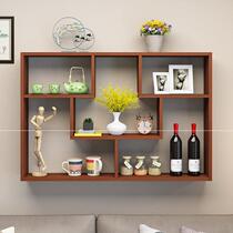 New Book Shelf Wall Shelve Wall-mounted Hanging Cabinet Wall Decor Wall Cabinet Plaid Bedroom Containing Brief Modern Wine