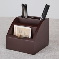 Wooden business card holder business card shelf setting table desktop business card holder card storage box office belt pen holder customization