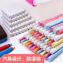 (Take 2 copies to send 2 boxes) Dust-free white color childrens chalk hexagonal white office color painting graffiti chalk