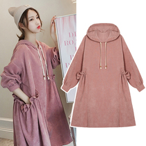 Anti-radiation maternity clothes autumn and winter work pregnancy computer belly sling Net red sweater dress