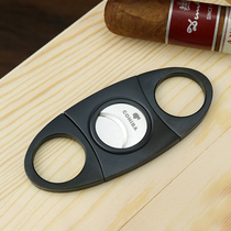 Cuba imported portable large V-shaped double-edged cigar cutter scissors set entry-level large caliber sharp smoking Ware