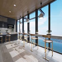 New Nordic Bar Bench Brief Modern Home High Footstool Light Lavish Island Terrace Bar Chair Front Desk Net Red High Foot E