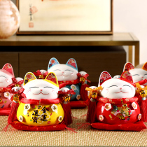 Lucky cat ornaments Net celebrity piggy bank Small large creative office mini ceramic piggy bank